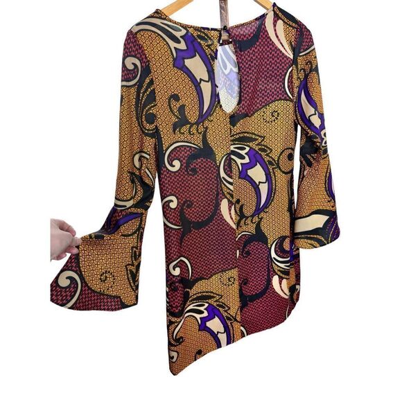 New York & company multicolor bold mini shirt dress sz S - Picture 5 of 5